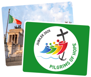 Logo do Jubileu do Vaticano 2025 simbolizando peregrinação e esperança